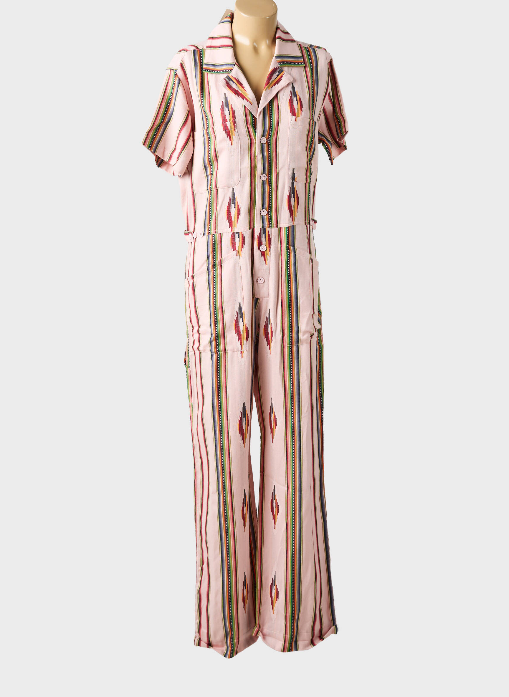 Kombinezonas priekinė mygtukų uždarymo sistema trumpas rankovės rožinė FIVE moteris