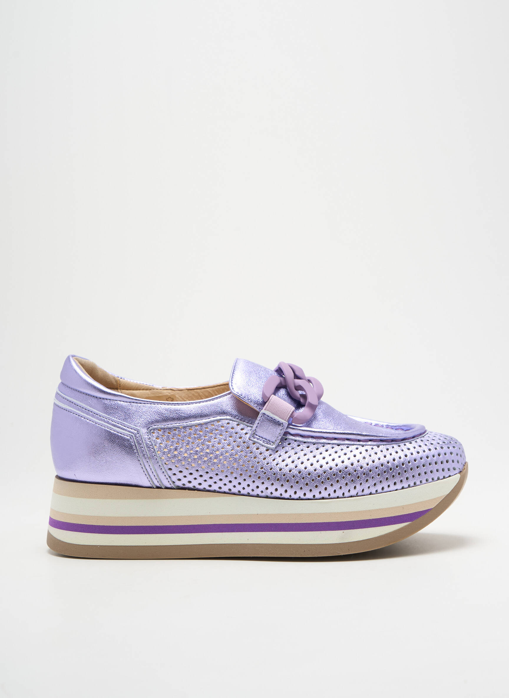 Mokasīnai satino audinys kulnas nuo 4 iki 6 cm violetinis SOFTWAVES moteris