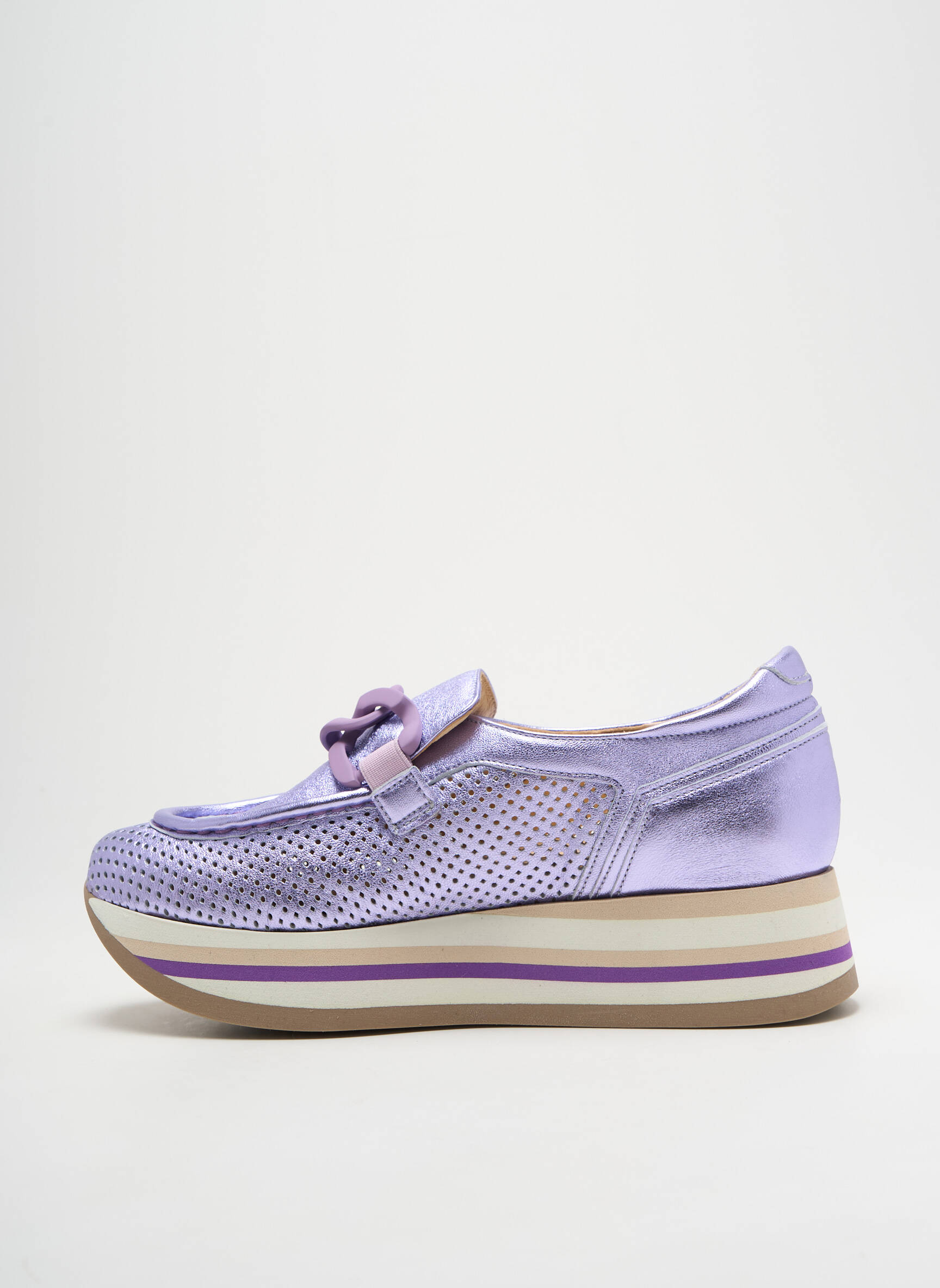 Mokasīnai satino audinys kulnas nuo 4 iki 6 cm violetinis SOFTWAVES moteris