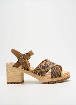 Sandalai/nu pėdos pusiau kompensuotas kulnas nuo 4 iki 6 cm rudas MINKA DESIGN moteris