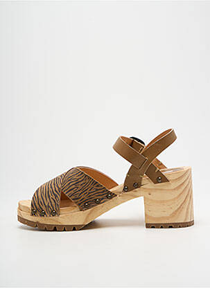 Sandalai/nu pėdos pusiau kompensuotas kulnas nuo 4 iki 6 cm rudas MINKA DESIGN moteris