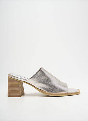 Mule/sabotai satino audinys kulnas nuo 7 iki 9 cm sidabrinė MYMA moteris