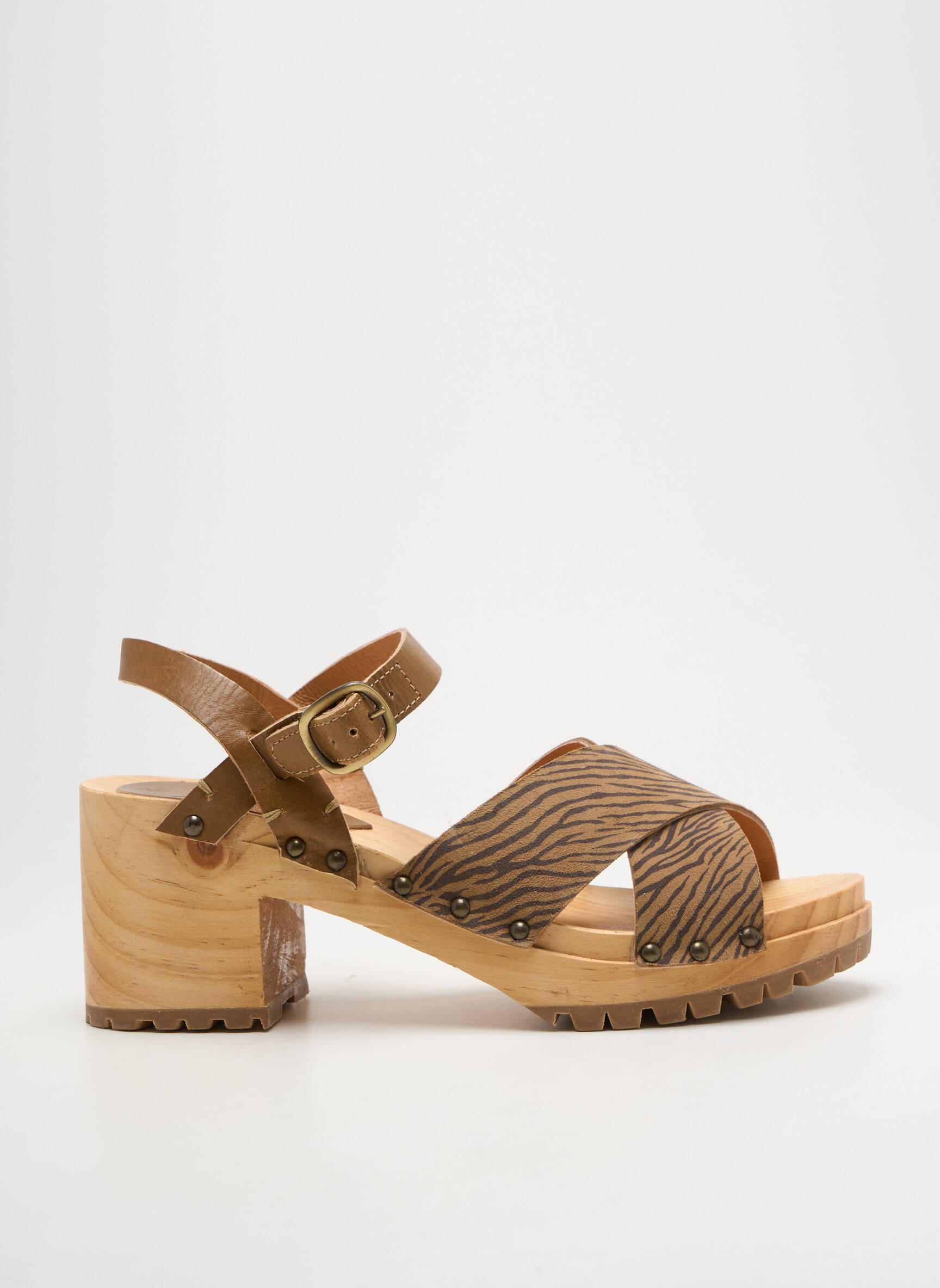 Sandalai/nu pėdos užsegimas kilpa(s) kulnas nuo 7 iki 9 cm rudas MINKA DESIGN moteris