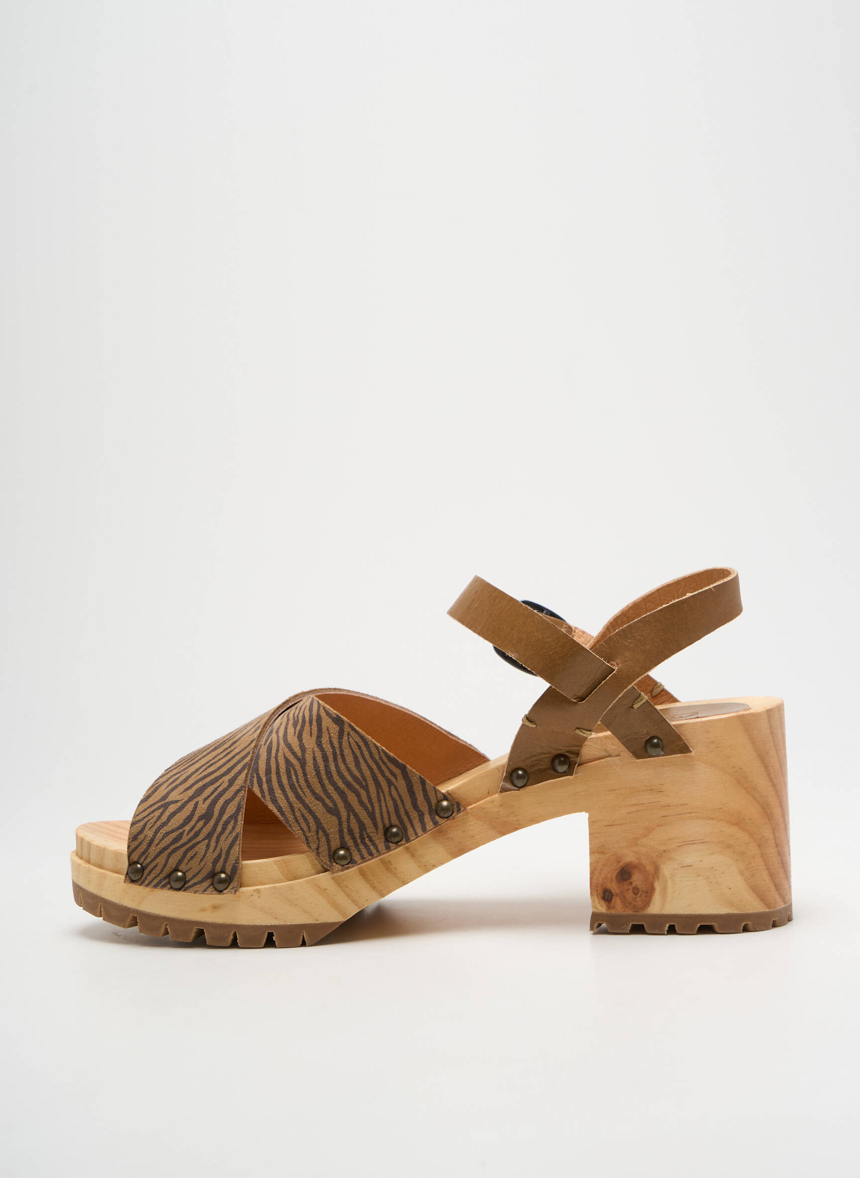 Sandalai/nu pėdos užsegimas kilpa(s) kulnas nuo 7 iki 9 cm rudas MINKA DESIGN moteris