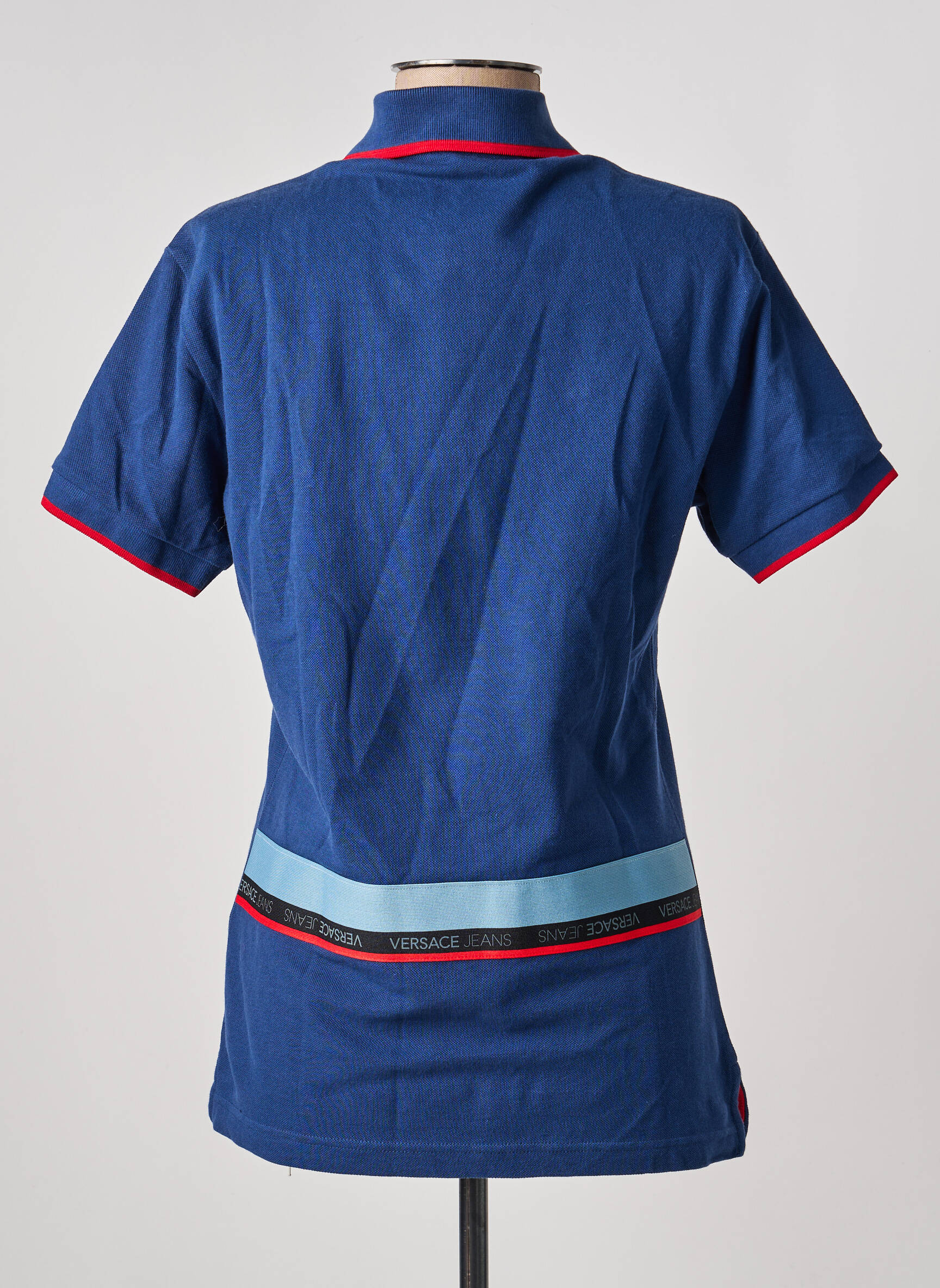 Polo priekinė mygtukų uždarymo sistema trumpas rankovės mėlyna VERSACE JEANS COUTURE moteris
