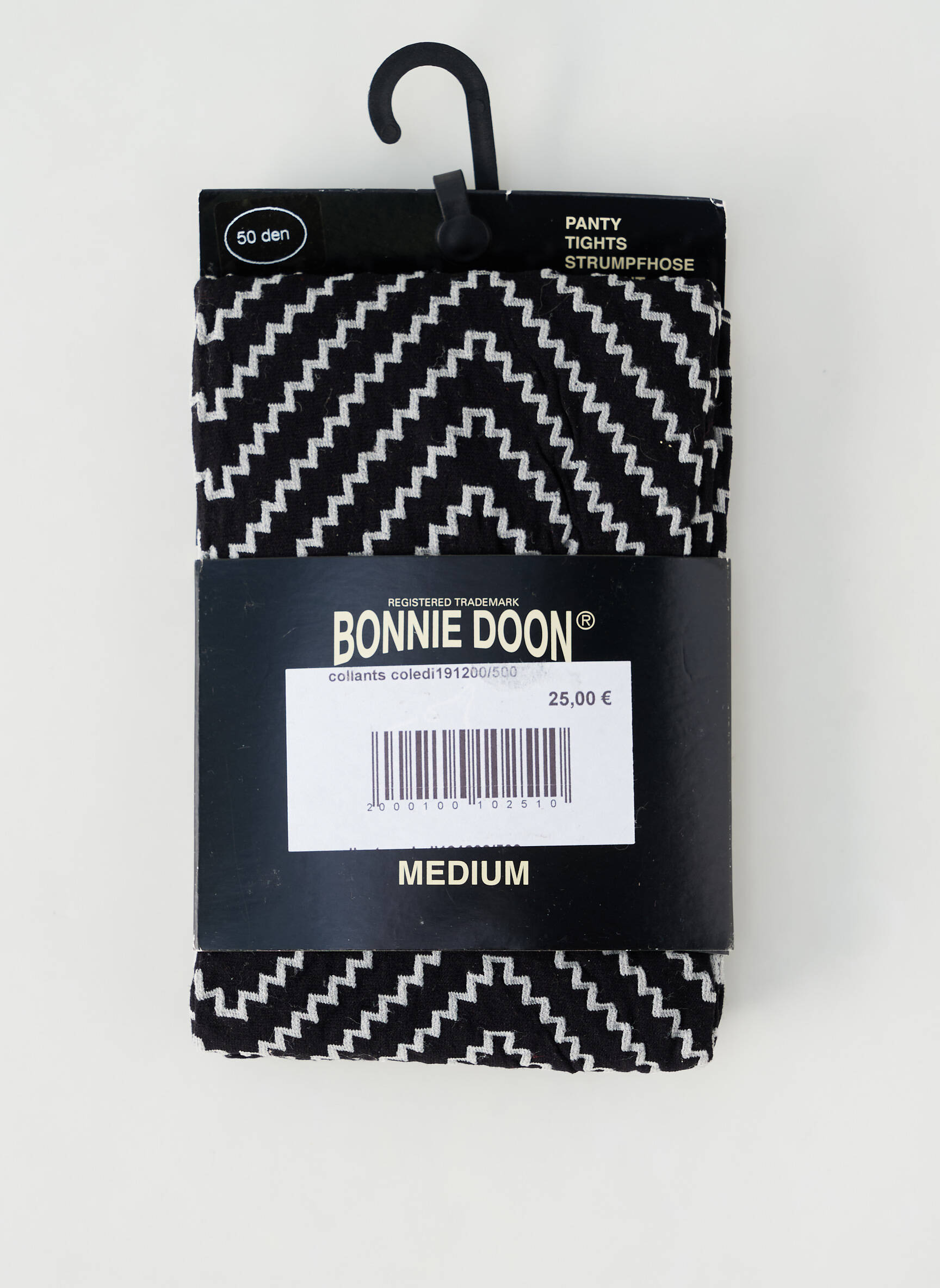 Kojinės fantazijos raštas juodas BONNIE DOON moteris