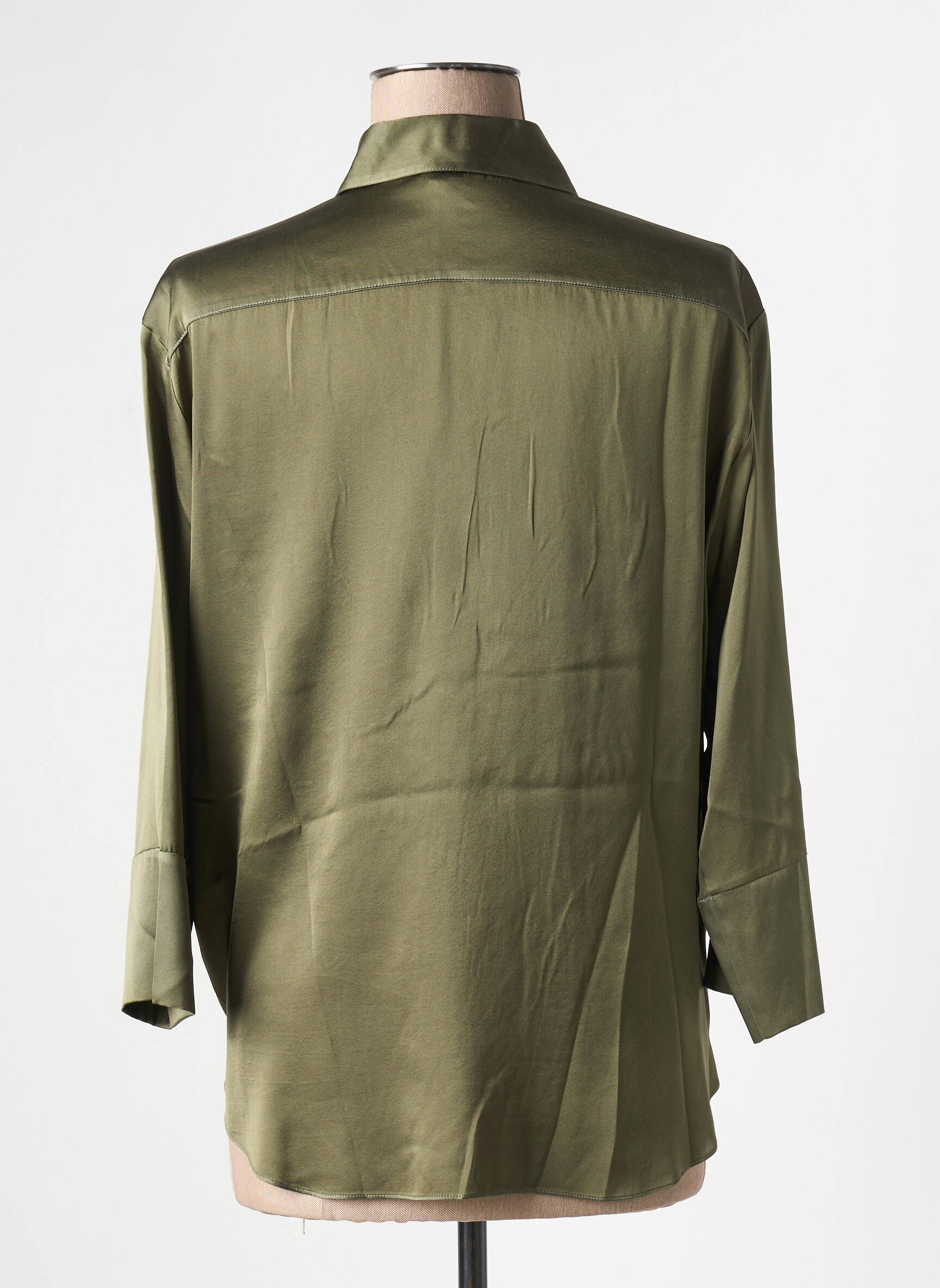 Moteriškas marškinys priekinė mygtukų uždarymo sistema 3/4 rankovės žalias HER SHIRT moteris