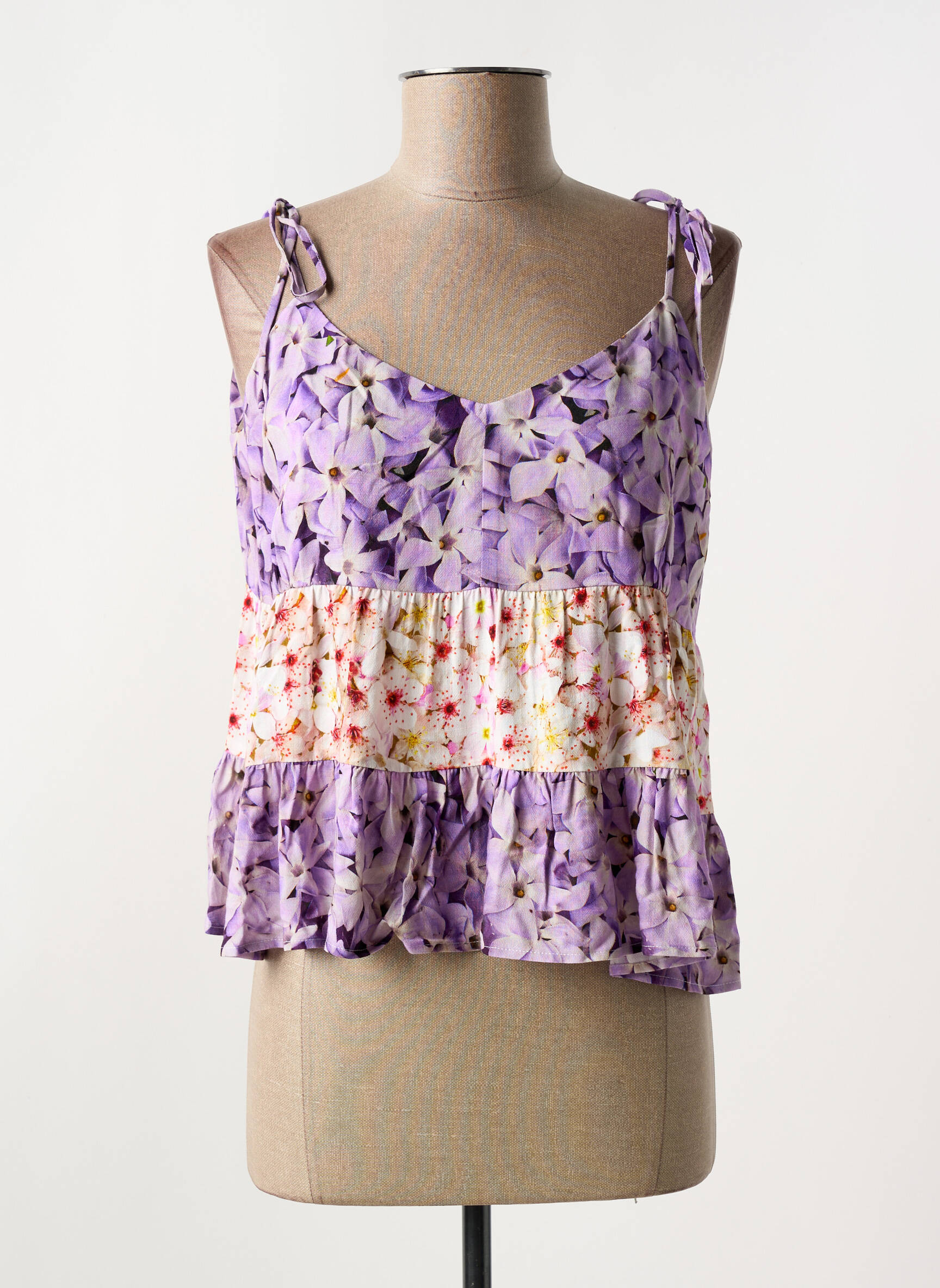 Viršūnė fantazijos raštas be rankų violetinis DESIGUAL moteris