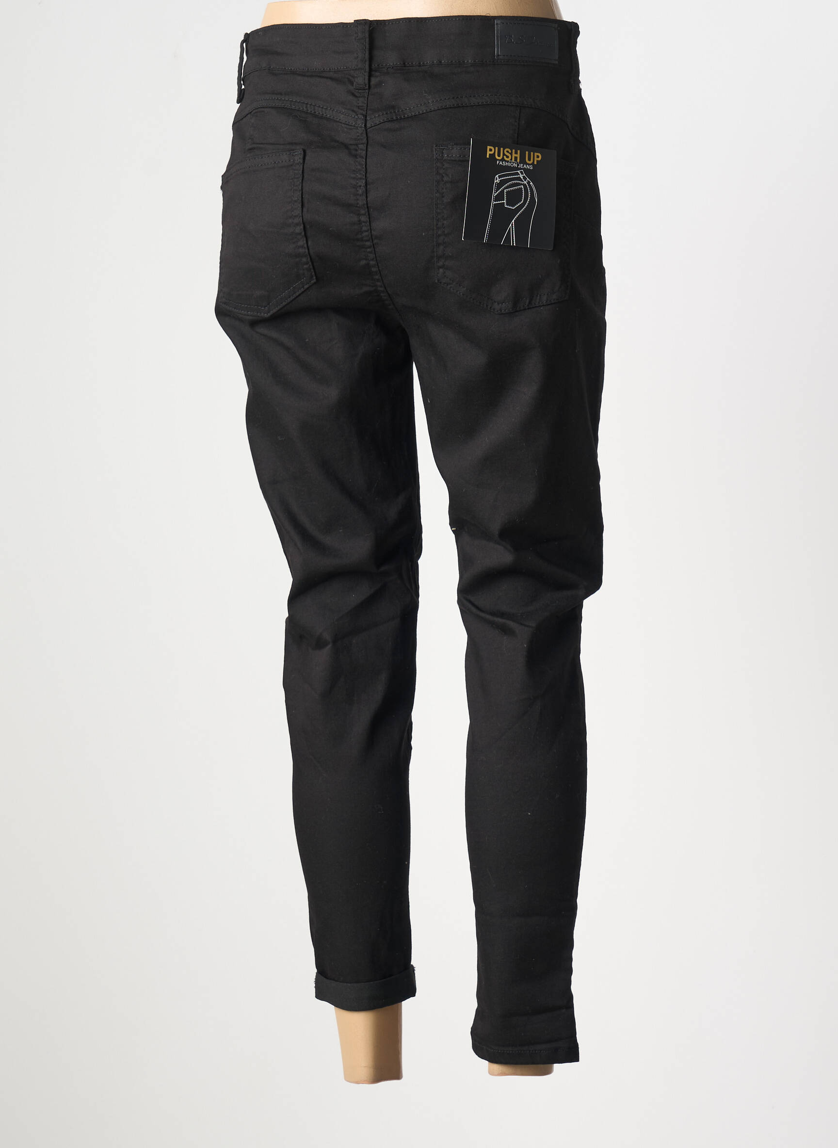 Lieknos kelnės kišenės juodas BS JEANS moteris