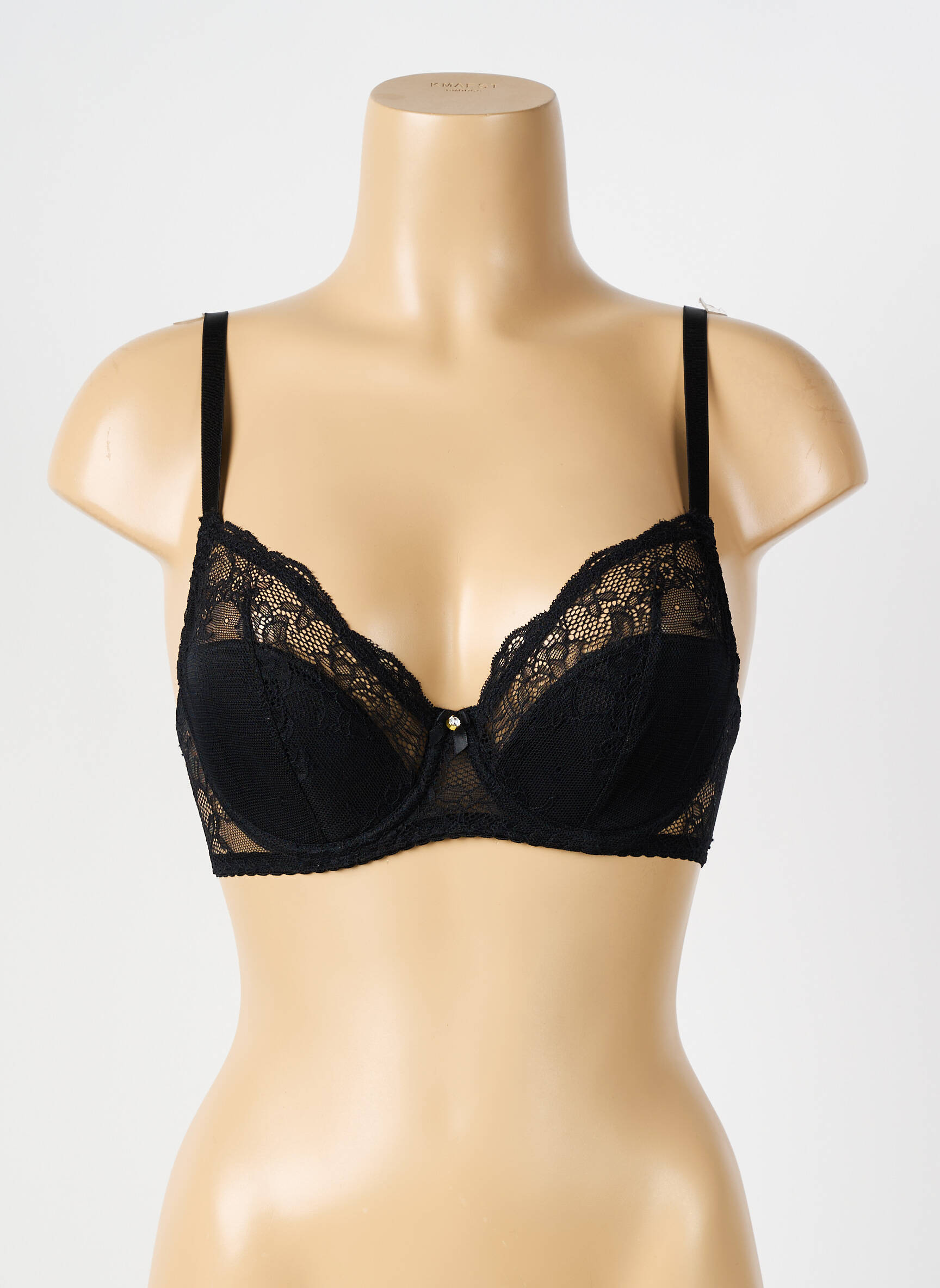 Liemenėlė lengva ir skaidri pilnas palaikantis liemenėlės viršus juodas LINGERIE STORY moteris