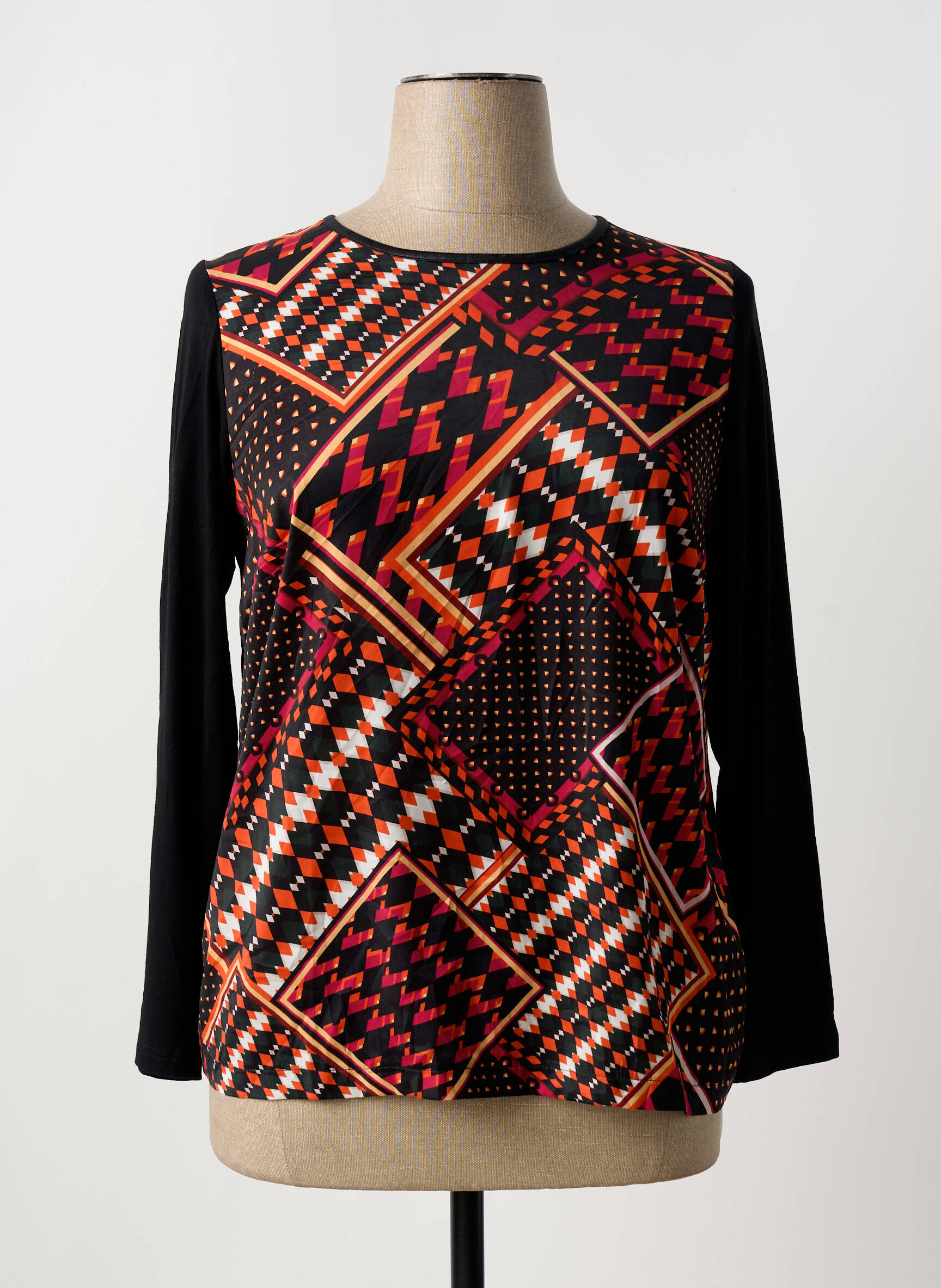 T-marškinys ilgos rankovės ilgos rankovės juodas TELMAIL moteris