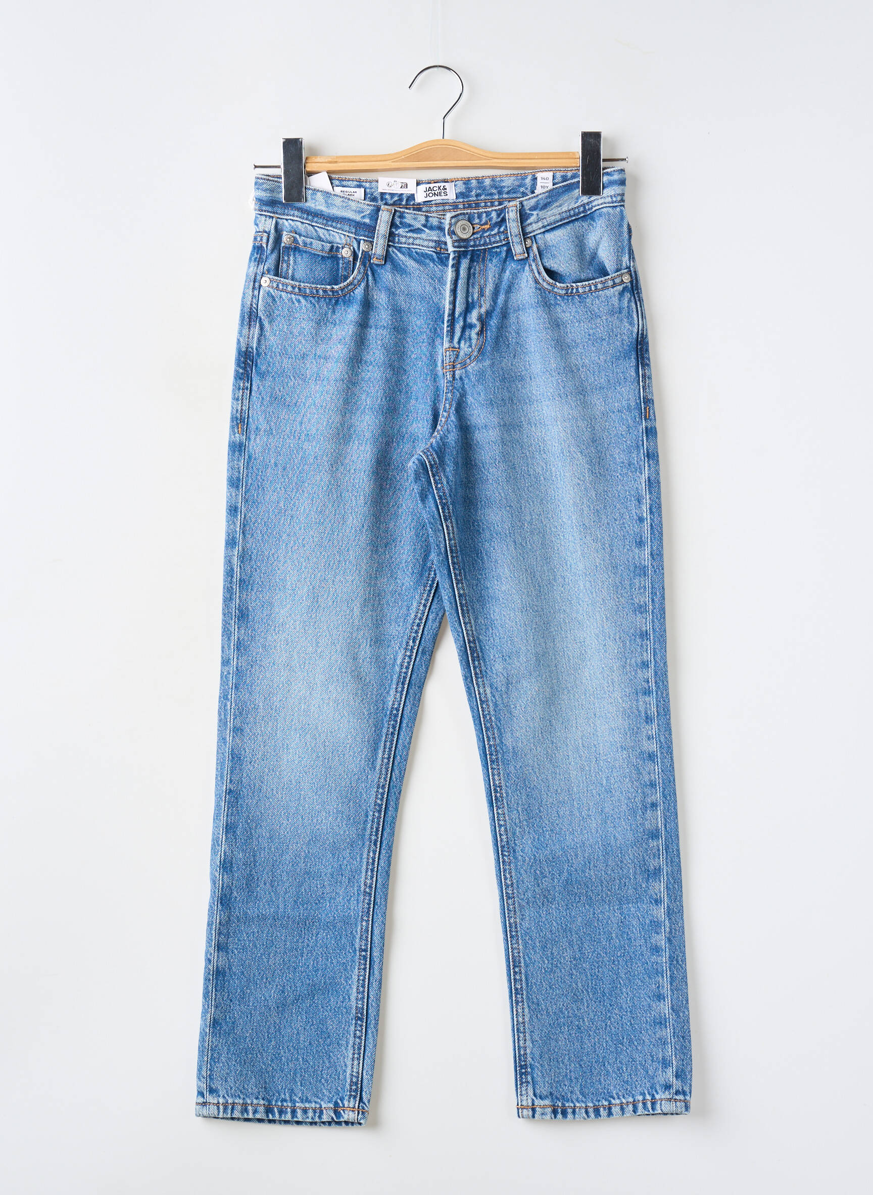Pusilgių kelnių uždarymas su užtrauktuku po mygtuku uždengimu mėlyna JACK & JONES berniukas