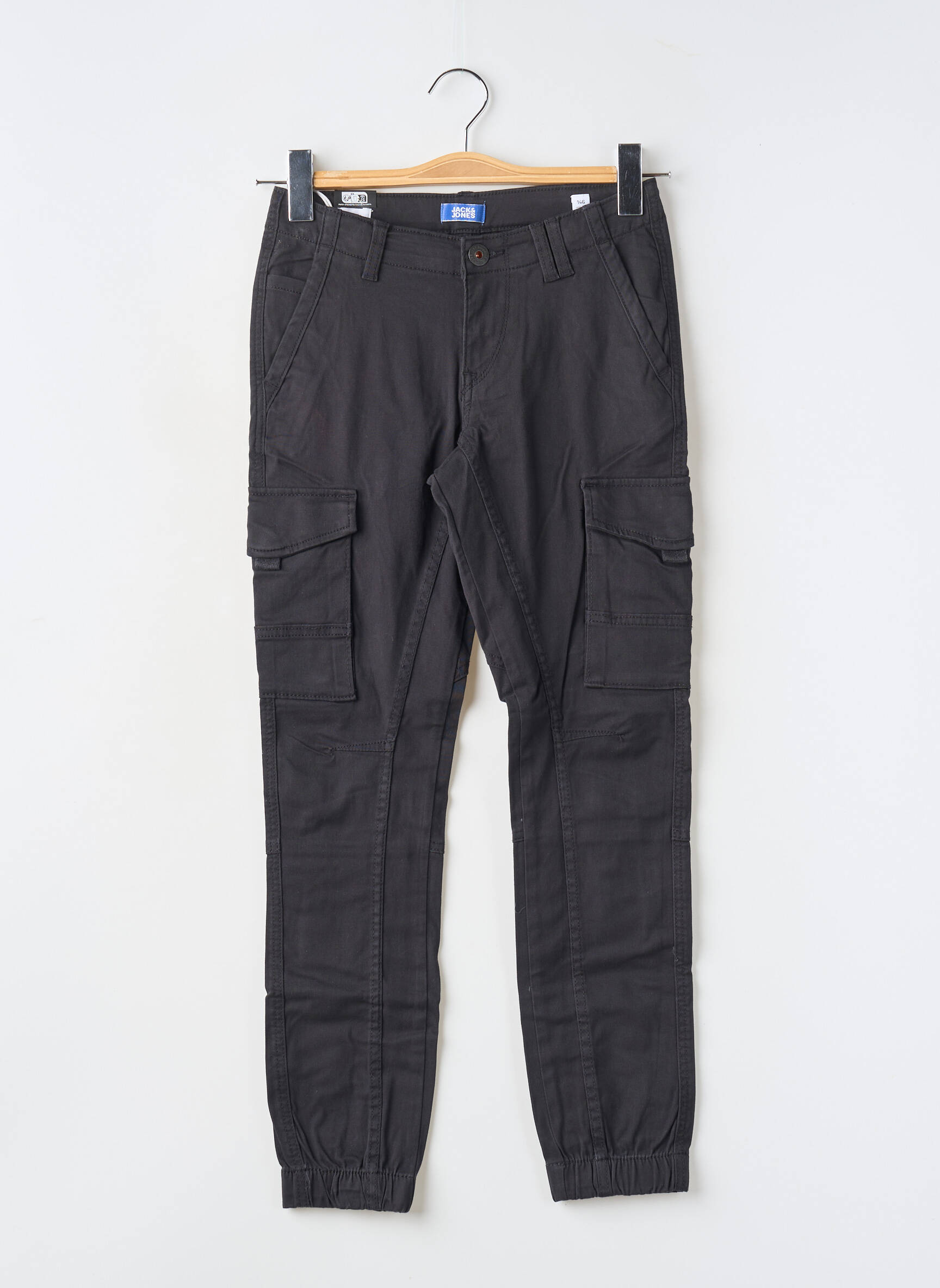 Kargo kelnė tiesi kirpimas juodas JACK & JONES berniukas