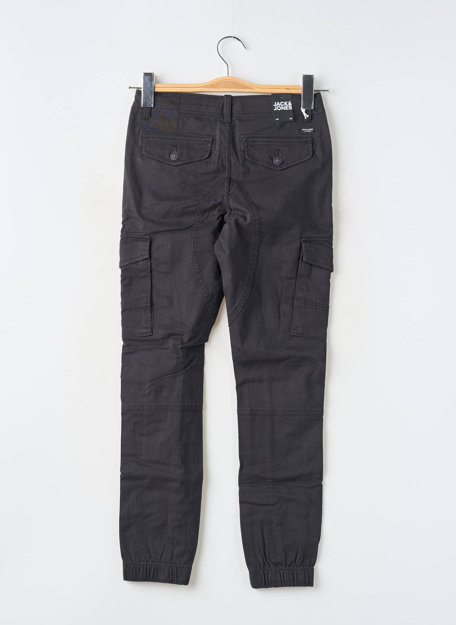 Kargo kelnė tiesi kirpimas juodas JACK & JONES berniukas