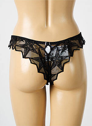 Tanga satino audinys juodas LOUISA BRACQ moteris