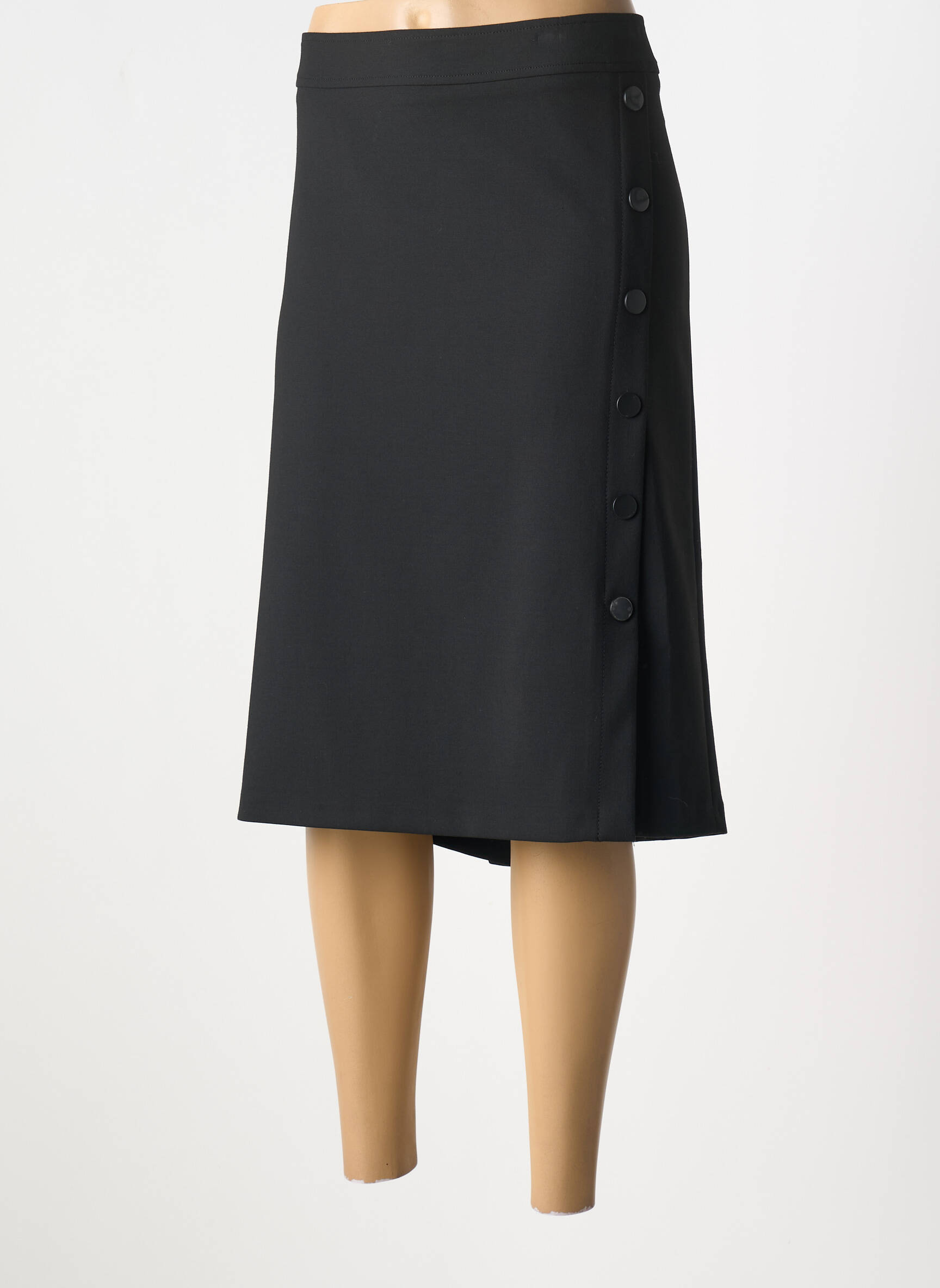 Pusilgis sijonas išplatėjusi kirpimas juodas GRIFFON moteris