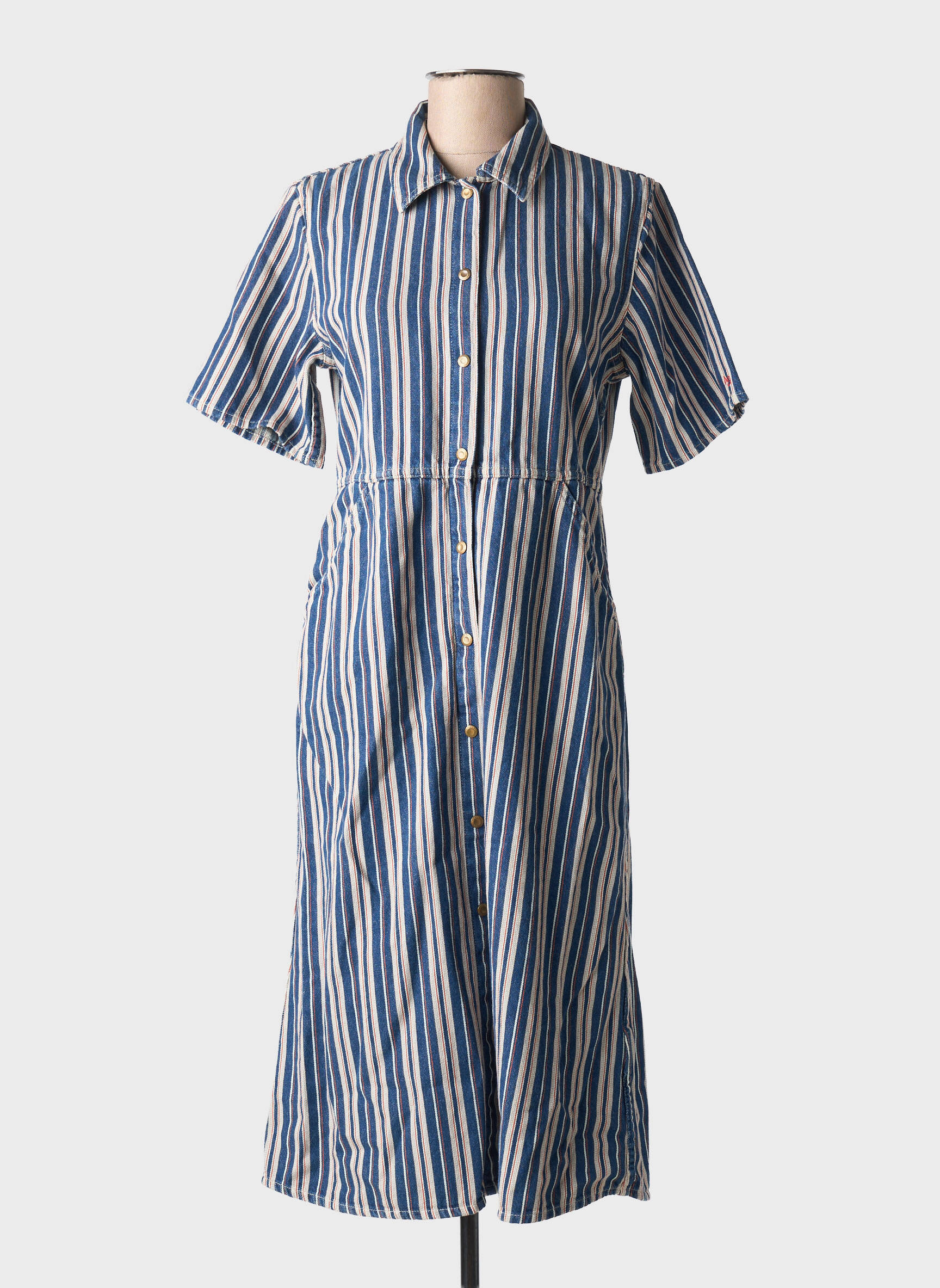 Pusilgių suknelė trumpas rankovės trumpas rankovės mėlyna NUDIE JEANS CO moteris