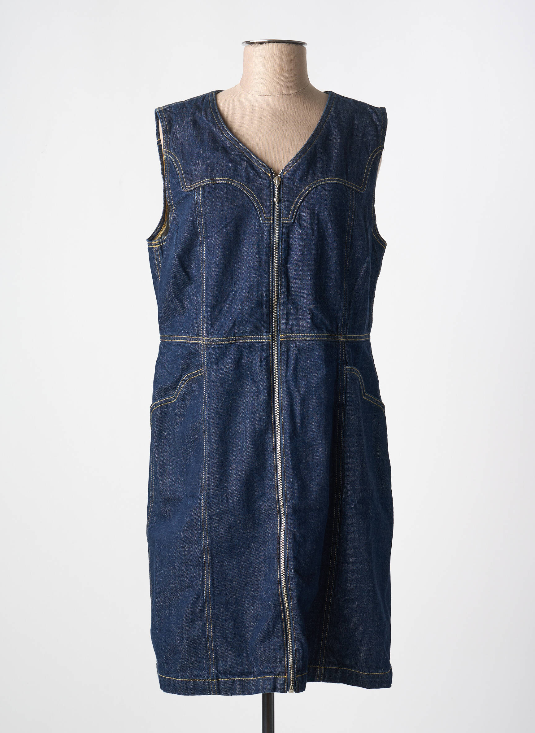 Pusilgių suknelė be rankų be rankų mėlyna NUDIE JEANS CO moteris