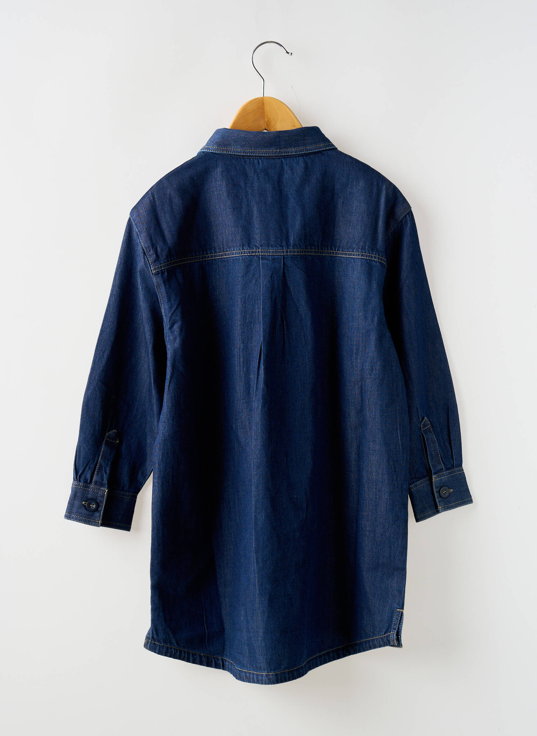 Pusilgių suknelė ilgos rankovės mėlyna PETIT BATEAU mergina
