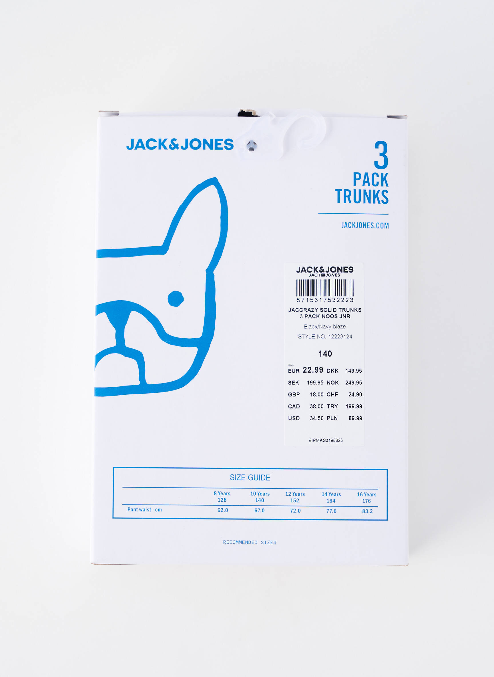 Bokseris elastinė juosta liemeniui, suteikianti patogumo ir laisvumo jausmą. mėlyna JACK & JONES berniukas