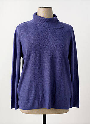 Megztinis su aukštu kaklu centrinė iškirptė ilgos rankovės mėlyna CASHMERE FEELING moteris
