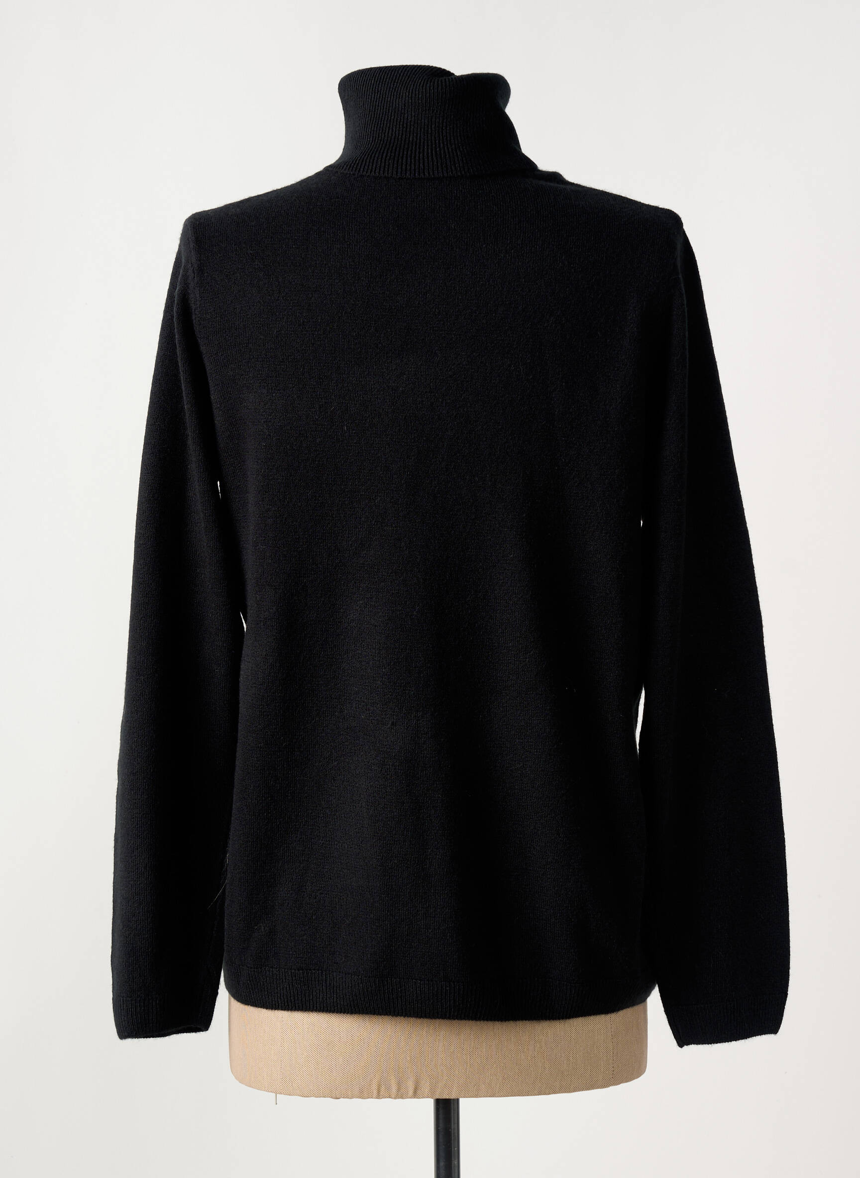 Megztinis su aukštu kaklu tamprumas ilgos rankovės juodas CASHMERE FEELING moteris