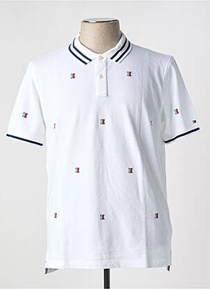 Polo tiesi kirpimas trumpas rankovės baltas TOMMY HILFIGER vyras