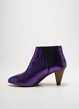 Batai/botai satino audinys kulnas nuo 7 iki 9 cm violetinis LES:VENUES moteris