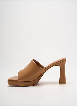Mule/sabotai satino audinys kulnas nuo 7 iki 9 cm rudas LODI moteris