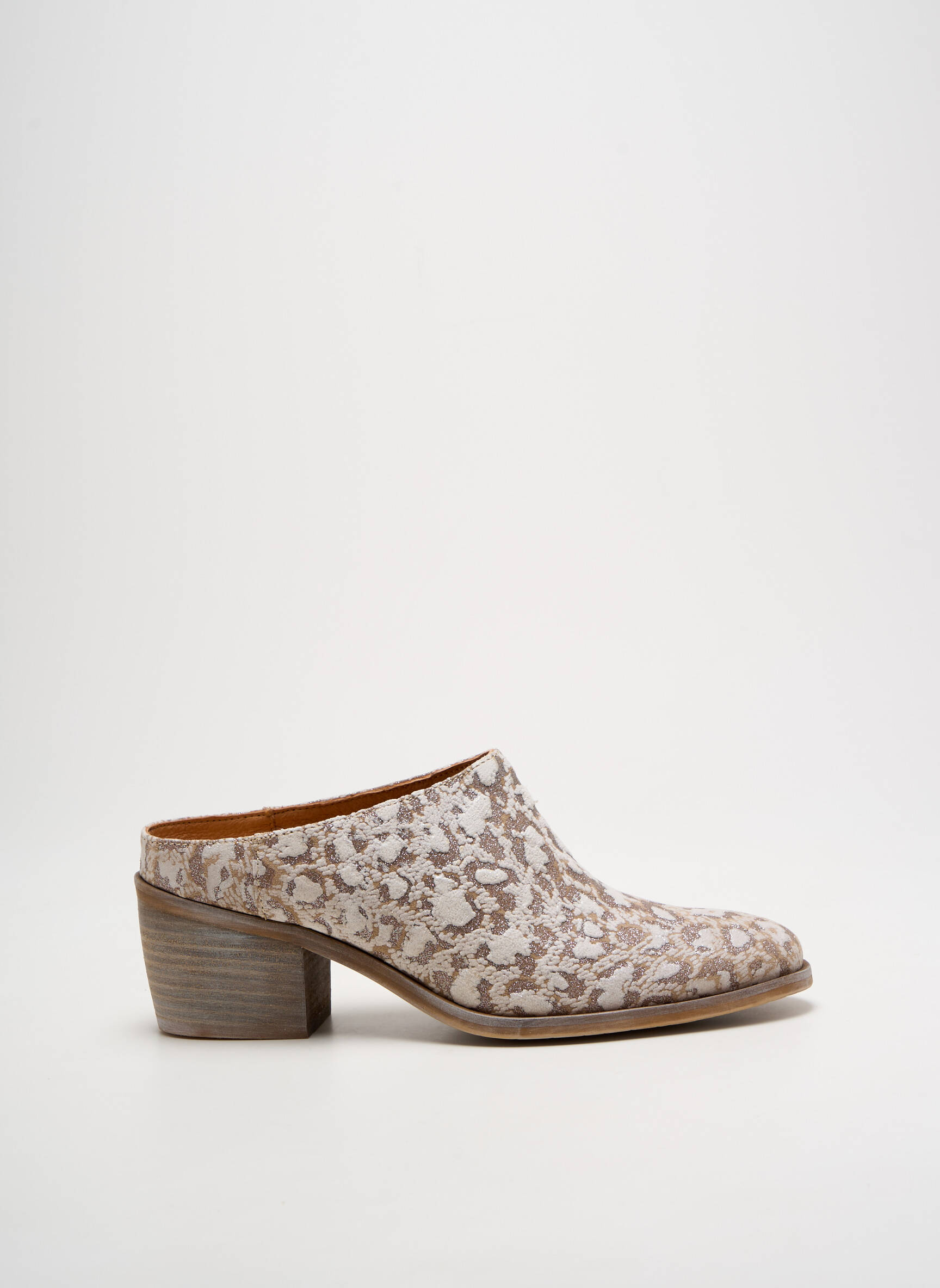 Mule/sabotai satino audinys kulnas nuo 4 iki 6 cm sidabrinė MINKA DESIGN moteris