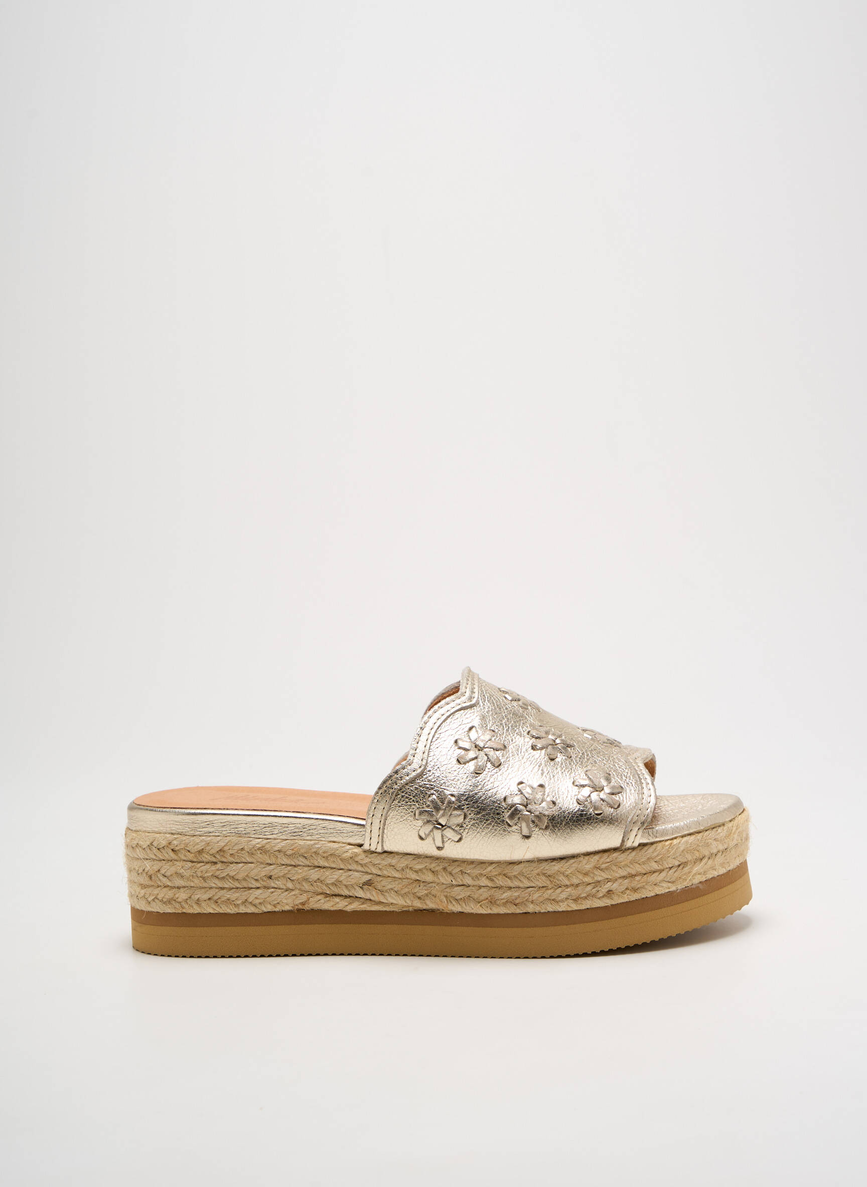 Mule/sabotai lygus audinys kulnas nuo 4 iki 6 cm auksas MINKA DESIGN moteris
