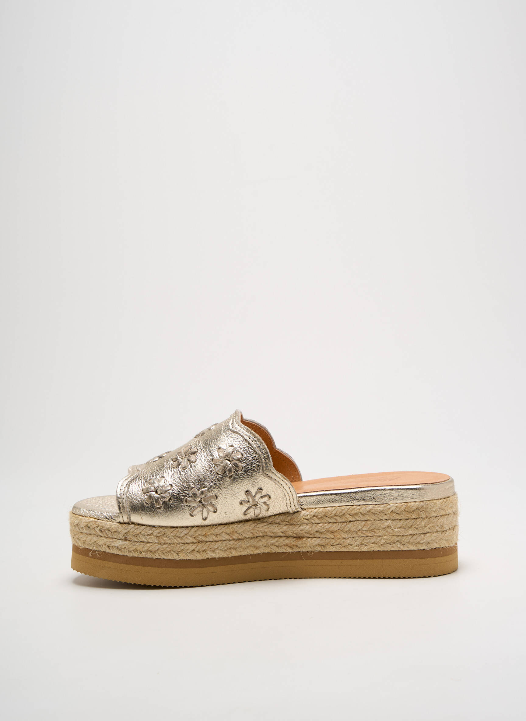 Mule/sabotai lygus audinys kulnas nuo 4 iki 6 cm auksas MINKA DESIGN moteris