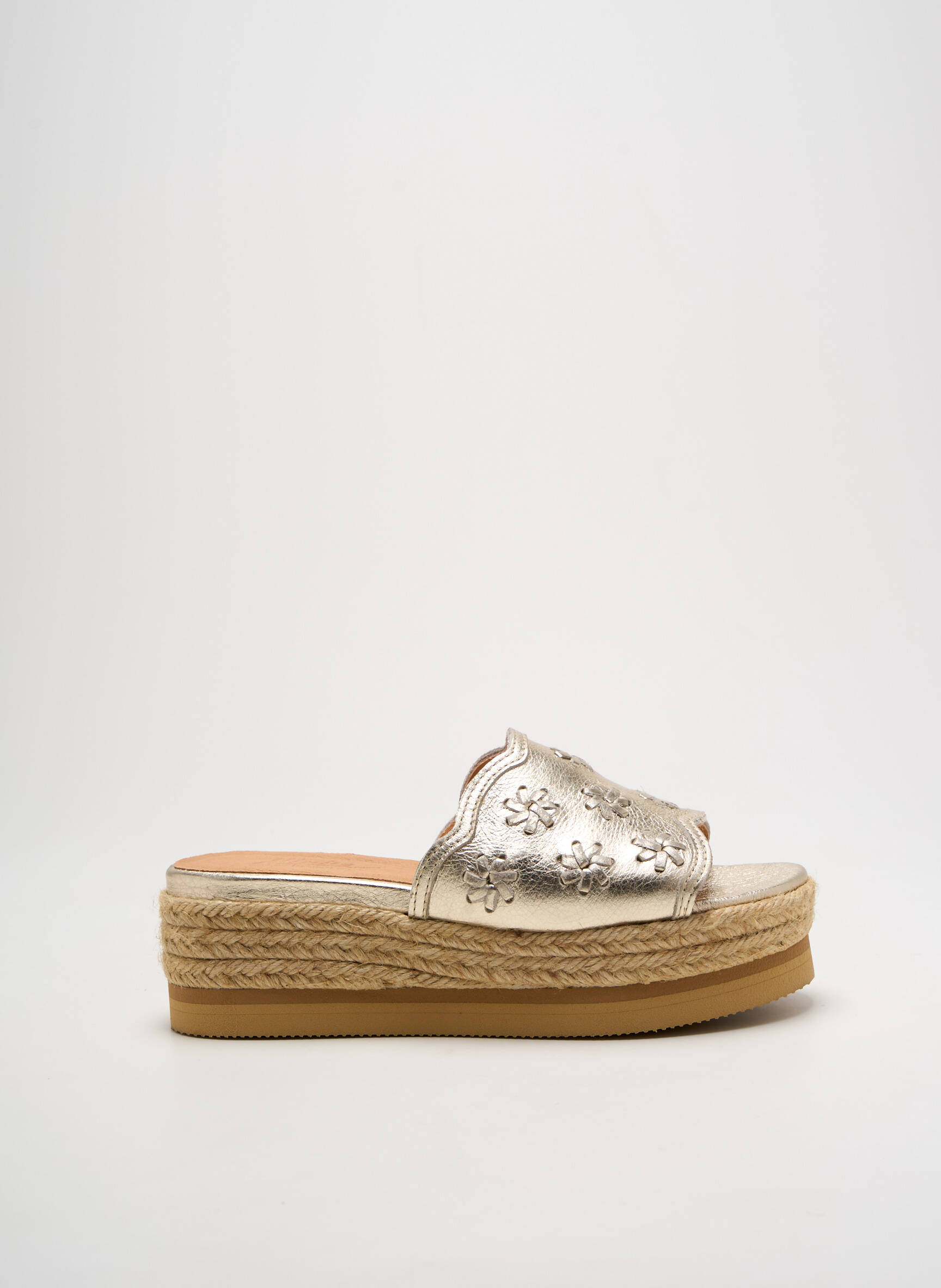 Mule/sabotai lygus audinys kulnas nuo 4 iki 6 cm auksas MINKA DESIGN moteris