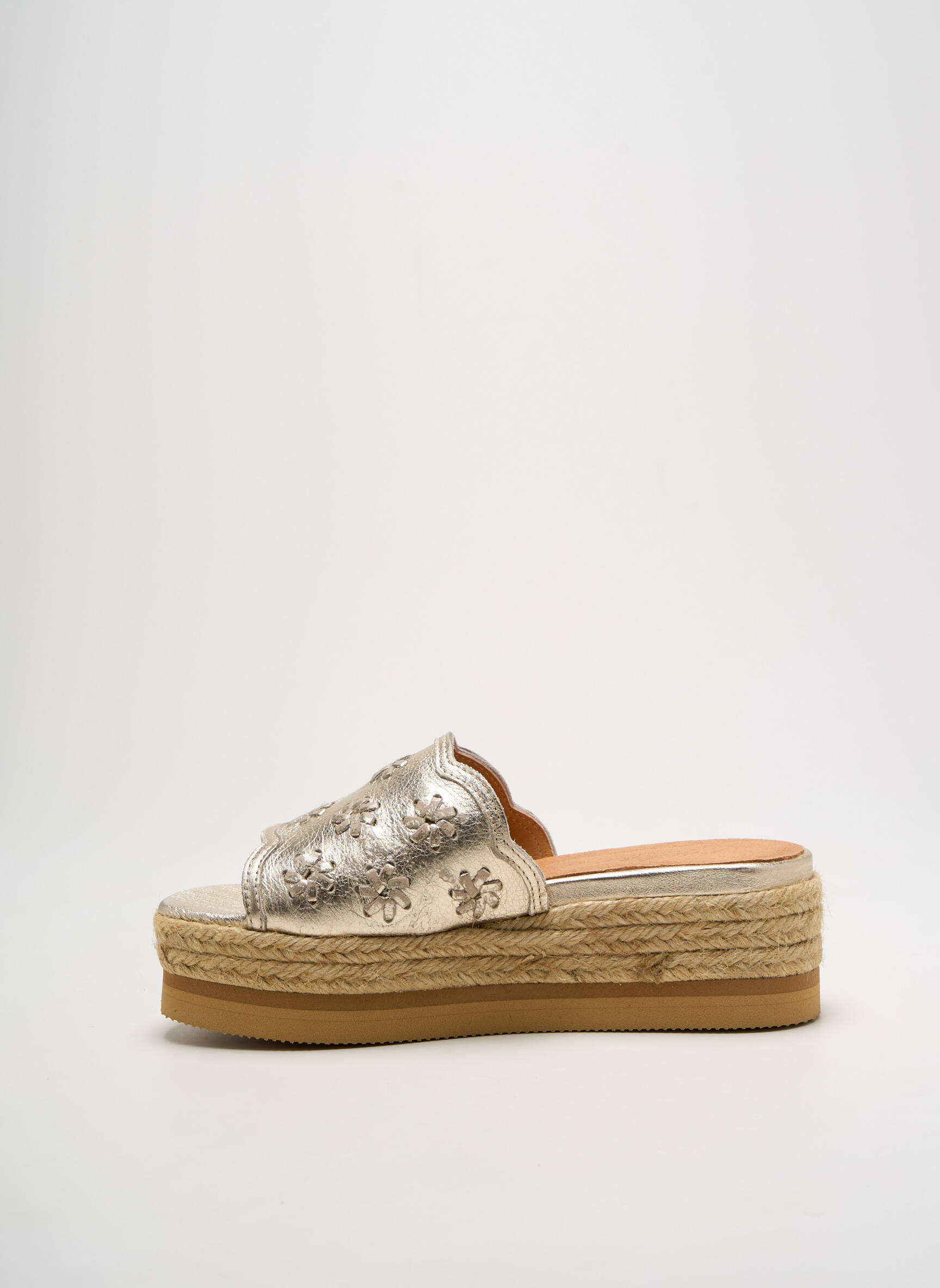 Mule/sabotai lygus audinys kulnas nuo 4 iki 6 cm auksas MINKA DESIGN moteris