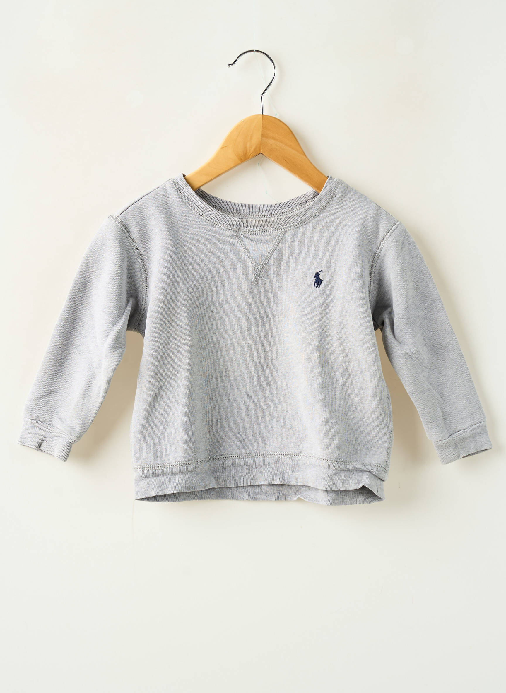 Mikroskopas tiesi kirpimas ilgos rankovės pilka RALPH LAUREN berniukas