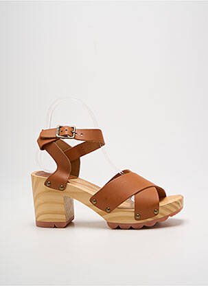 Sandalai/nu pėdos pusiau kompensuotas kulnas nuo 7 iki 9 cm rudas KICKERS moteris