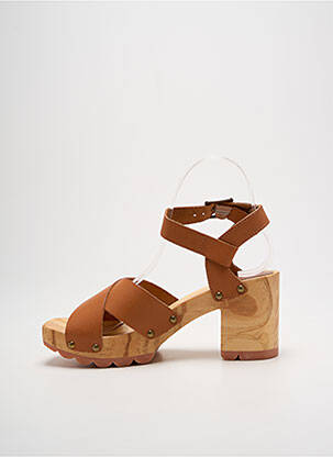 Sandalai/nu pėdos pusiau kompensuotas kulnas nuo 7 iki 9 cm rudas KICKERS moteris