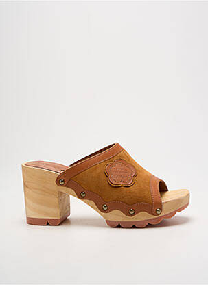 Mule/sabotai satino audinys kulnas nuo 7 iki 9 cm rudas KICKERS moteris