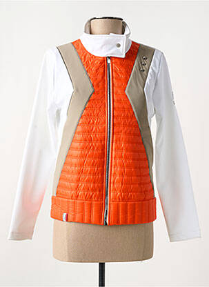 Pūkinė striukė kišenės be gobtuvų oranžinė SKIDRESS moteris