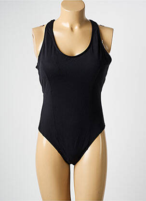 Vienos dalies maudymosi kostiumas elastinės petnešos juodas LPB moteris