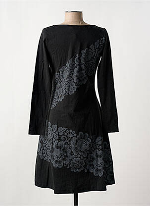 Pusilgių suknelė fantazijos raštas ilgos rankovės juodas COTON DU MONDE moteris
