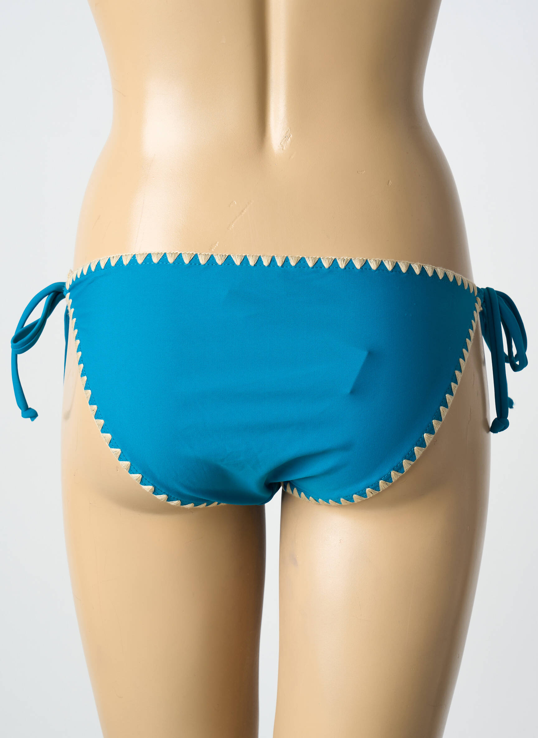 Maudymosi kelnaitės satino audinys bikini mėlyna LAGON BLEU moteris