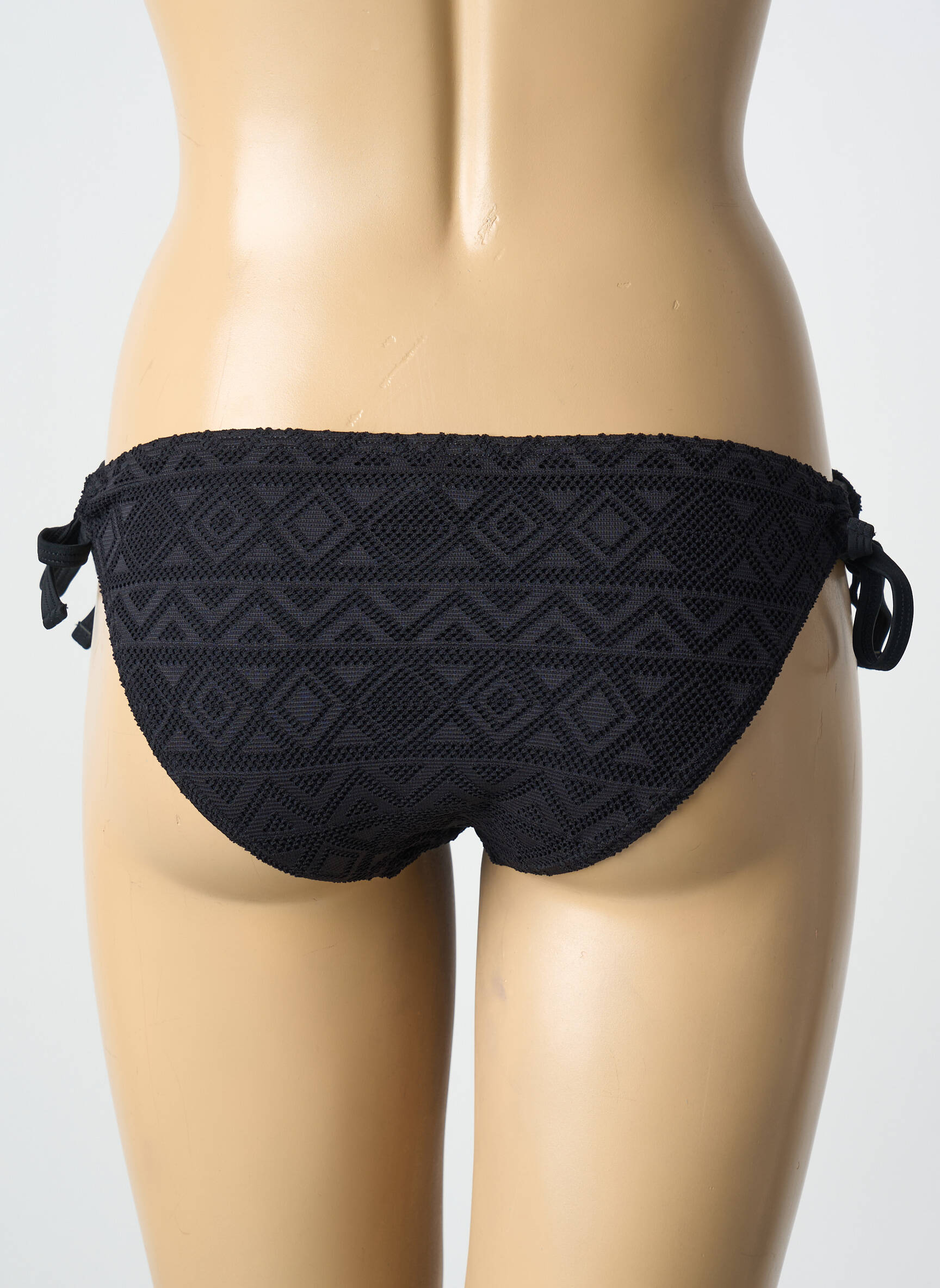 Maudymosi kelnaitės užsegimas su raišteliais bikini juodas DAG ADOM moteris