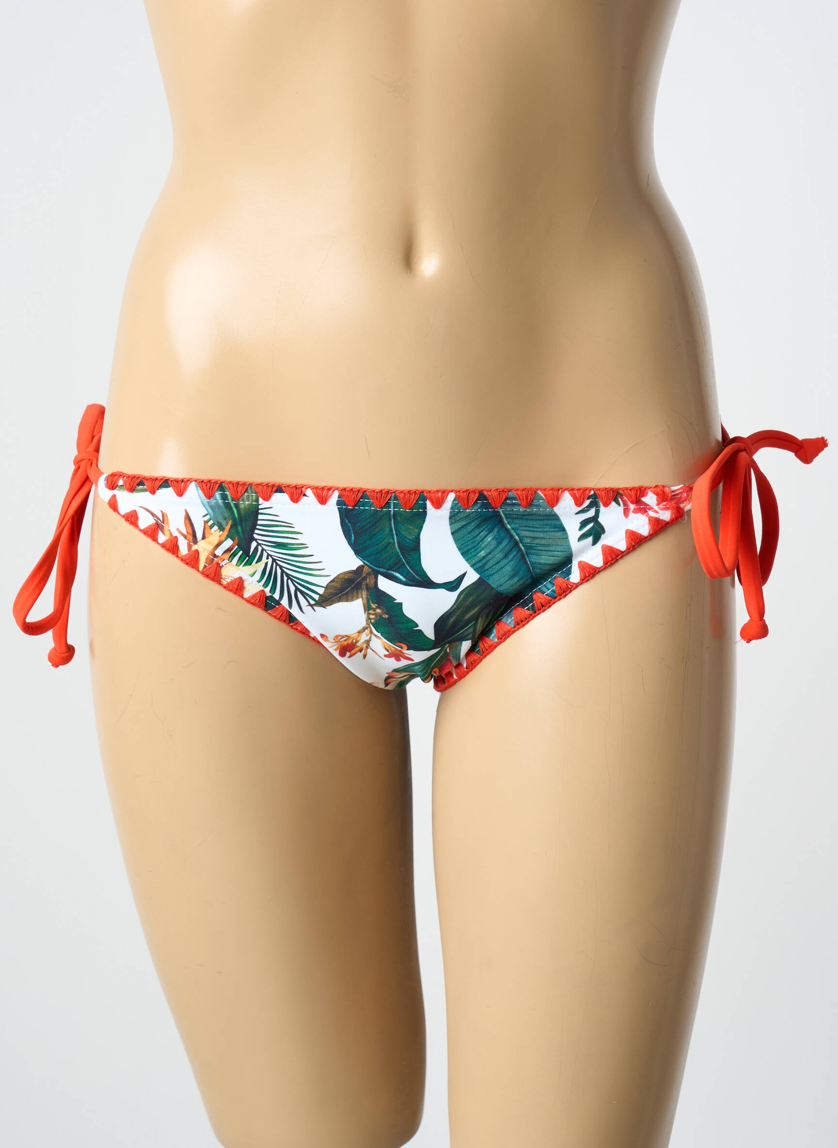 Maudymosi kelnaitės tiesioginis dažymas spausdinimas bikini oranžinė LAGON BLEU moteris