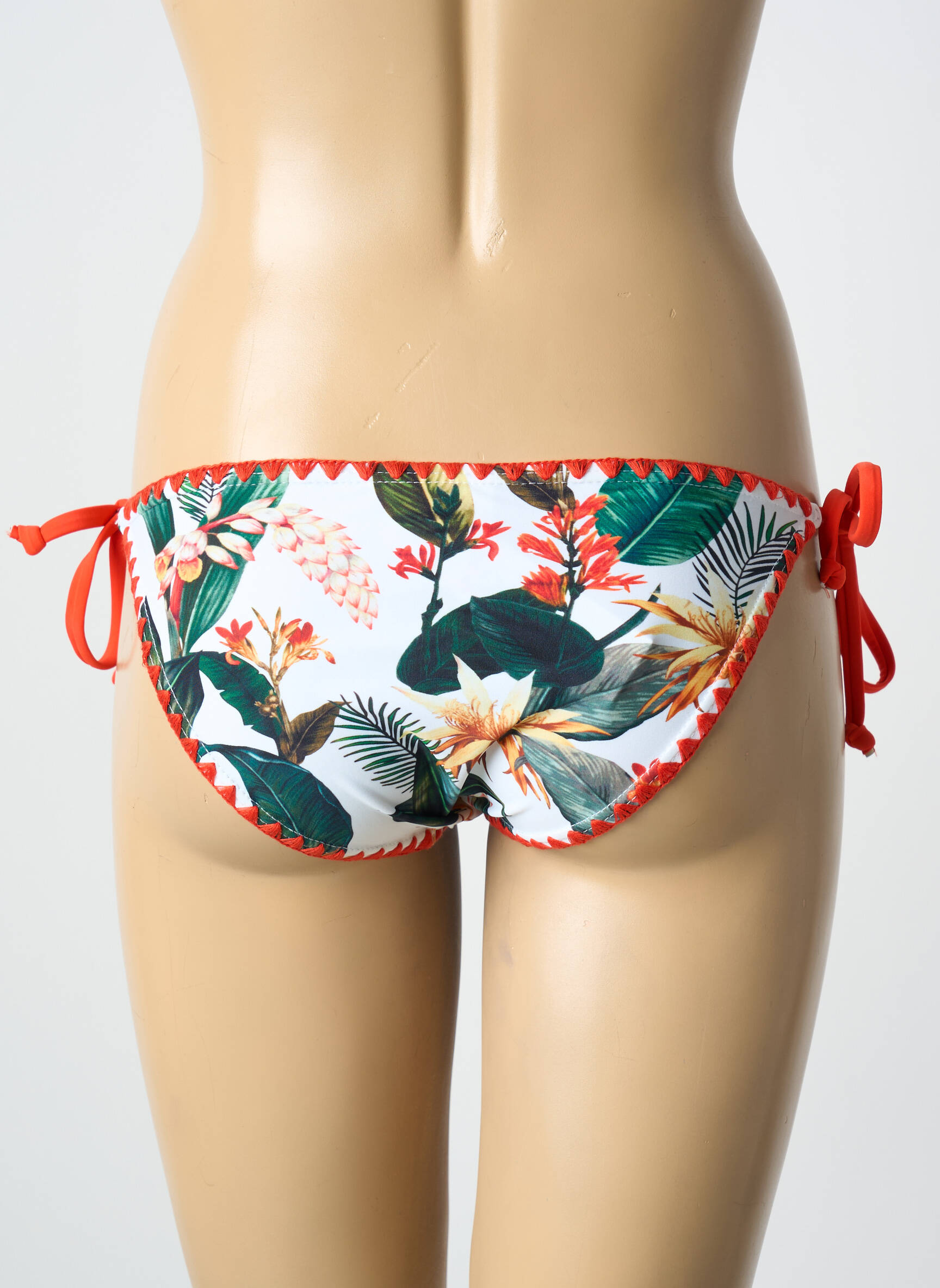 Maudymosi kelnaitės tiesioginis dažymas spausdinimas bikini oranžinė LAGON BLEU moteris