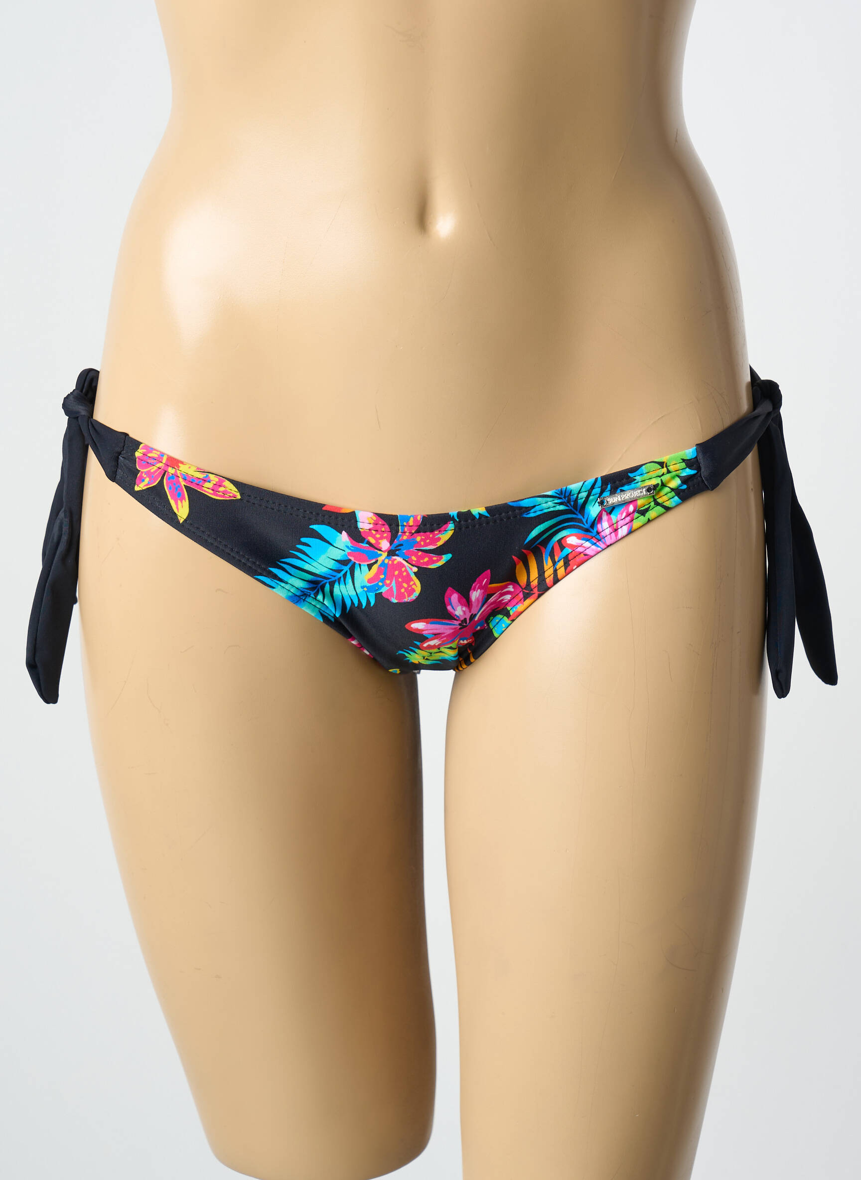Maudymosi kelnaitės satino audinys bikini juodas SUN PROJECT moteris