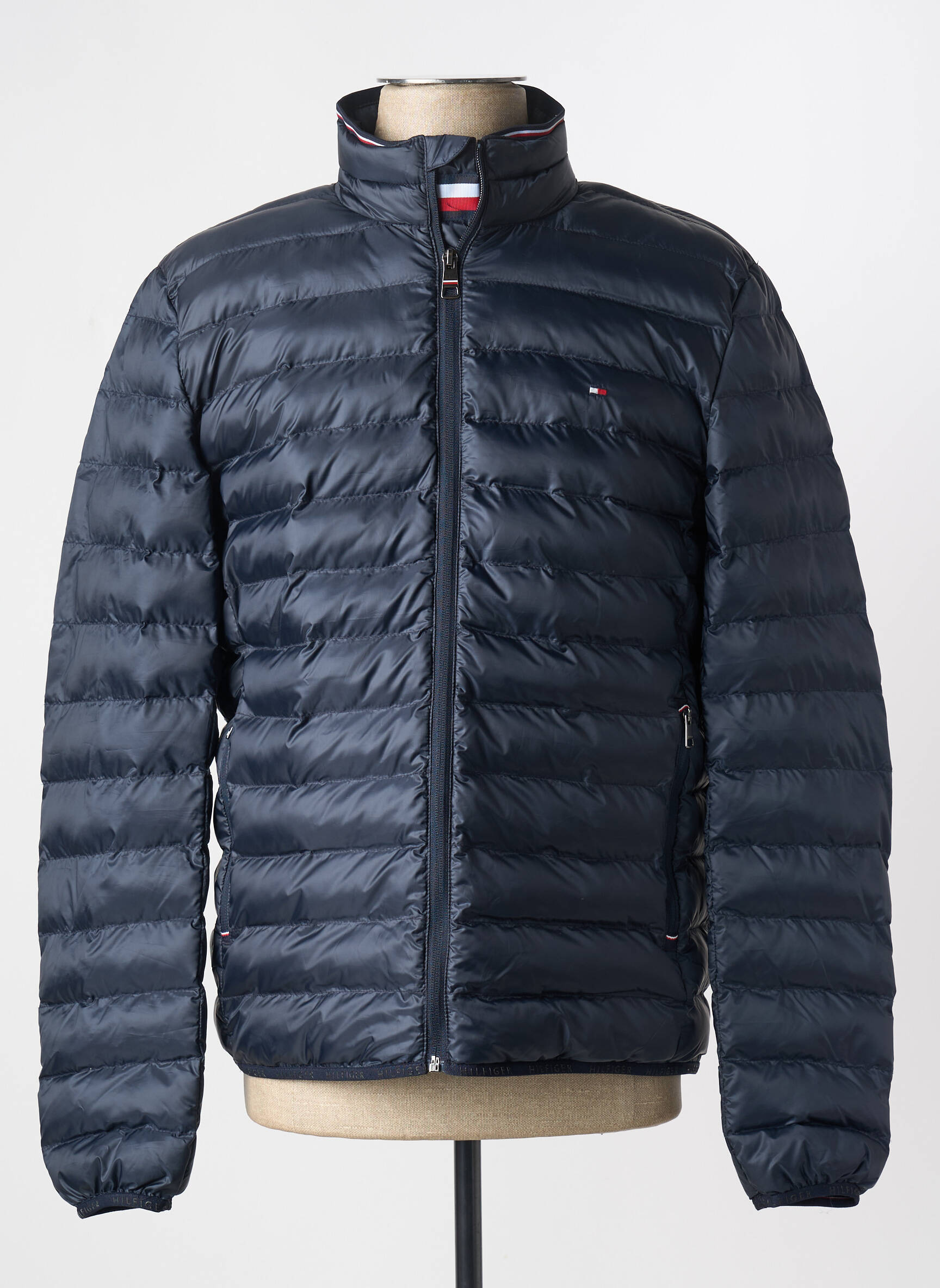 Pūkinė striukė ilgos rankovės be gobtuvų mėlyna TOMMY HILFIGER vyras