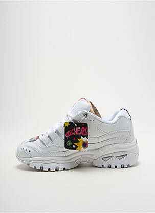 Bėgimo bateliai šnervių uždarymas apvalus mygtukas baltas SKECHERS mergina