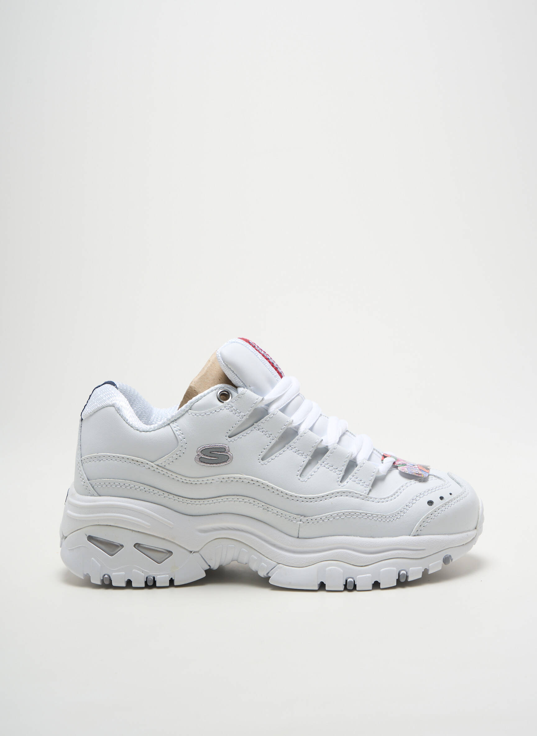 Bėgimo bateliai šnervių uždarymas apvalus mygtukas baltas SKECHERS mergina