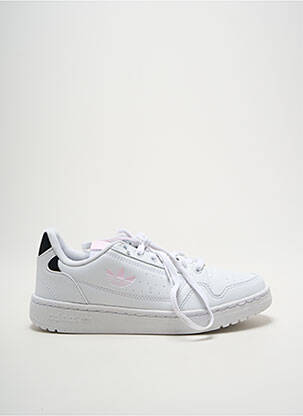 Bėgimo bateliai apvalus mygtukas plokščias kulnas iki 3 cm baltas ADIDAS moteris